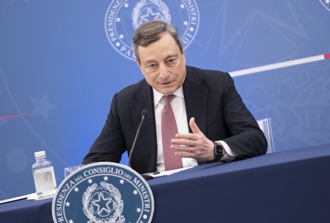 Mario Draghi, foto Governo.it licenza CC-BY-NC-SA